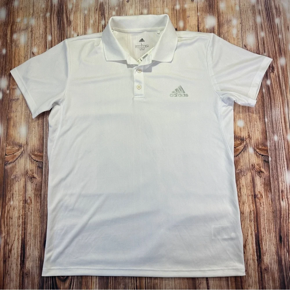 NWT Adidas White Club  Rib Polo Shirts Size Large
